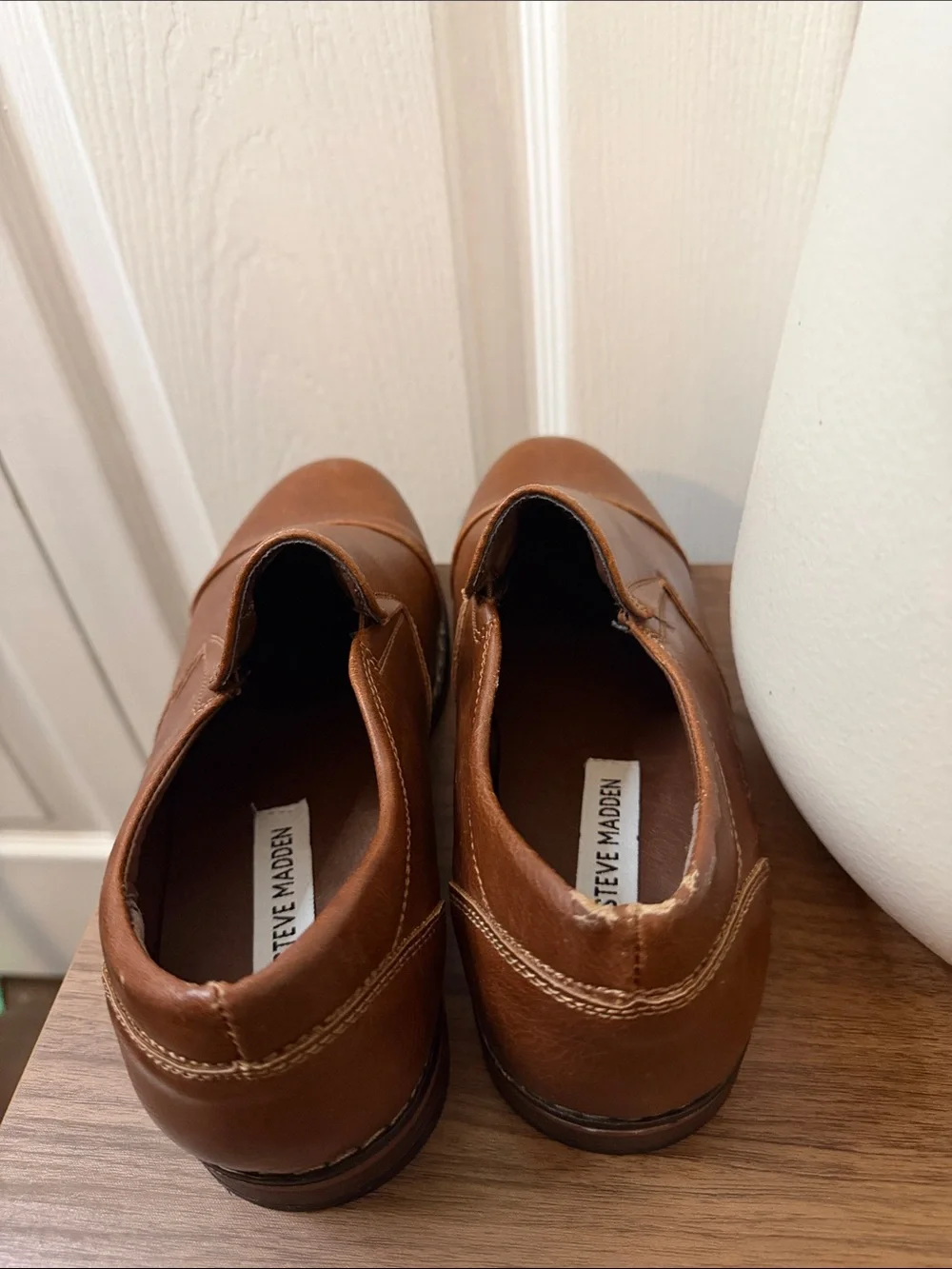 Steve Madden Tan Leather Slip-On Loafers Flats Women’s Size 6